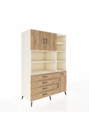 Kronos Dolap 9 Raflı 5 Çekmeceli 3 Kapaklı 132x59x195 Aytaşı-Çam/Çam