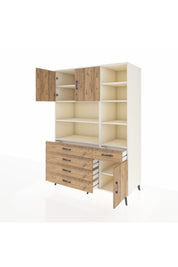 Kronos Dolap 9 Raflı 5 Çekmeceli 3 Kapaklı 132x59x195 Aytaşı-Çam/Çam