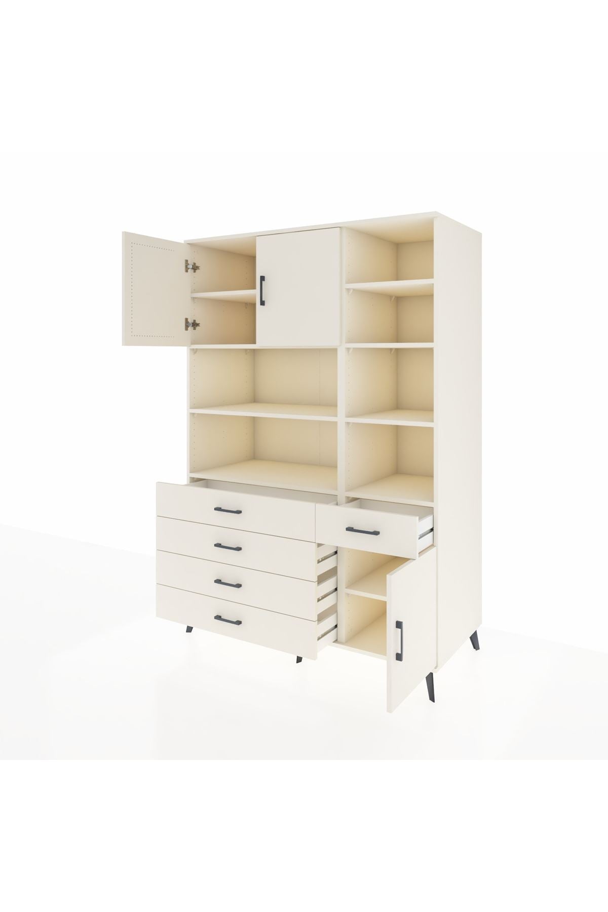 Kronos Dolap 9 Raflı 5 Çekmeceli 3 Kapaklı 132x59x195 Aytaşı-Aytaşı/Aytaşı