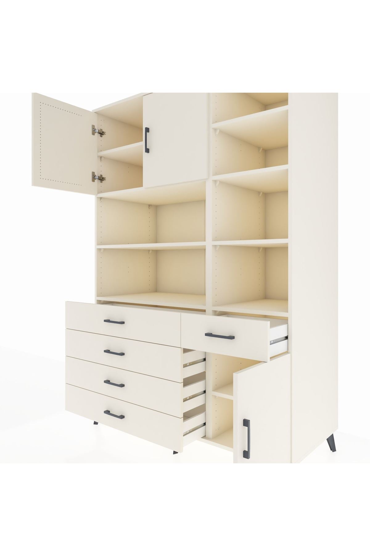 Kronos Dolap 9 Raflı 5 Çekmeceli 3 Kapaklı 132x59x195 Aytaşı-Aytaşı/Aytaşı