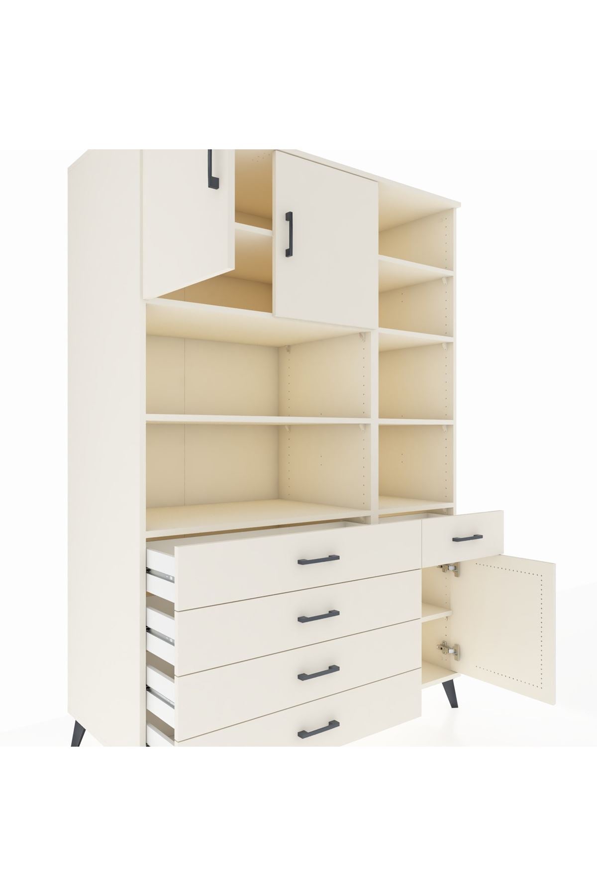 Kronos Dolap 9 Raflı 5 Çekmeceli 3 Kapaklı 132x59x195 Aytaşı-Aytaşı/Aytaşı