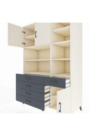 Kronos Dolap 9 Raflı 5 Çekmeceli 3 Kapaklı 132x59x195 Aytaşı-Aytaşı/Antrasit