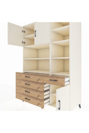 Kronos Dolap 9 Raflı 5 Çekmeceli 3 Kapaklı 132x59x195 Aytaşı-Aytaşı/Çam