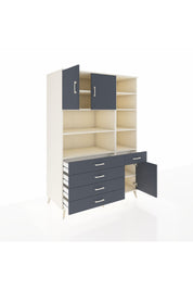 Kronos Dolap 9 Raflı 5 Çekmeceli 3 Kapaklı 132x59x195 Aytaşı-Antrasit/Antrasit