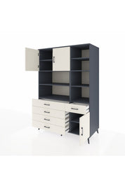 Kronos Dolap 9 Raflı 5 Çekmeceli 3 Kapaklı 132x59x195 Antrasit-Aytaşı/Aytaşı