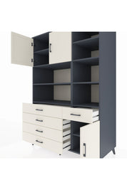 Kronos Dolap 9 Raflı 5 Çekmeceli 3 Kapaklı 132x59x195 Antrasit-Aytaşı/Aytaşı