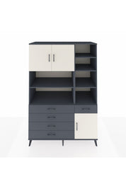 Kronos Dolap 9 Raflı 5 Çekmeceli 3 Kapaklı 132x59x195 Antrasit-Aytaşı/Antrasit