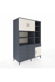 Kronos Dolap 9 Raflı 5 Çekmeceli 3 Kapaklı 132x59x195 Antrasit-Aytaşı/Antrasit