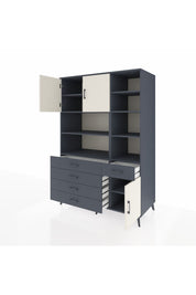 Kronos Dolap 9 Raflı 5 Çekmeceli 3 Kapaklı 132x59x195 Antrasit-Aytaşı/Antrasit