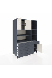 Kronos Dolap 9 Raflı 5 Çekmeceli 3 Kapaklı 132x59x195 Antrasit-Aytaşı/Antrasit