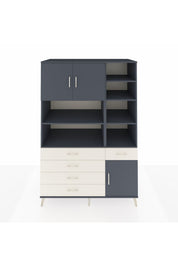 Kronos Dolap 9 Raflı 5 Çekmeceli 3 Kapaklı 132x59x195 Antrasit-Antrasit/Aytaşı