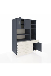 Kronos Dolap 9 Raflı 5 Çekmeceli 3 Kapaklı 132x59x195 Antrasit-Antrasit/Aytaşı