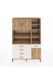 Kronos Dolap 9 Raflı 5 Çekmeceli 3 Kapaklı 132x59x195 Çam-Çam/Aytaşı