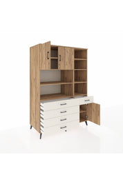 Kronos Dolap 9 Raflı 5 Çekmeceli 3 Kapaklı 132x59x195 Çam-Çam/Aytaşı
