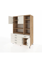 Kronos Dolap 9 Raflı 5 Çekmeceli 3 Kapaklı 132x59x195 Çam-Aytaşı/Aytaşı