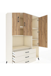 Kronos Dolap 6 Raflı 3 Çekmeceli 3 Kapaklı 132x59x195 Aytaşı-Çam/Aytaşı