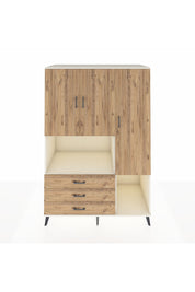 Kronos Dolap 6 Raflı 3 Çekmeceli 3 Kapaklı 132x59x195 Aytaşı-Çam/Çam