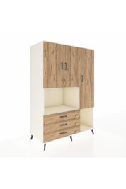 Kronos Dolap 6 Raflı 3 Çekmeceli 3 Kapaklı 132x59x195 Aytaşı-Çam/Çam