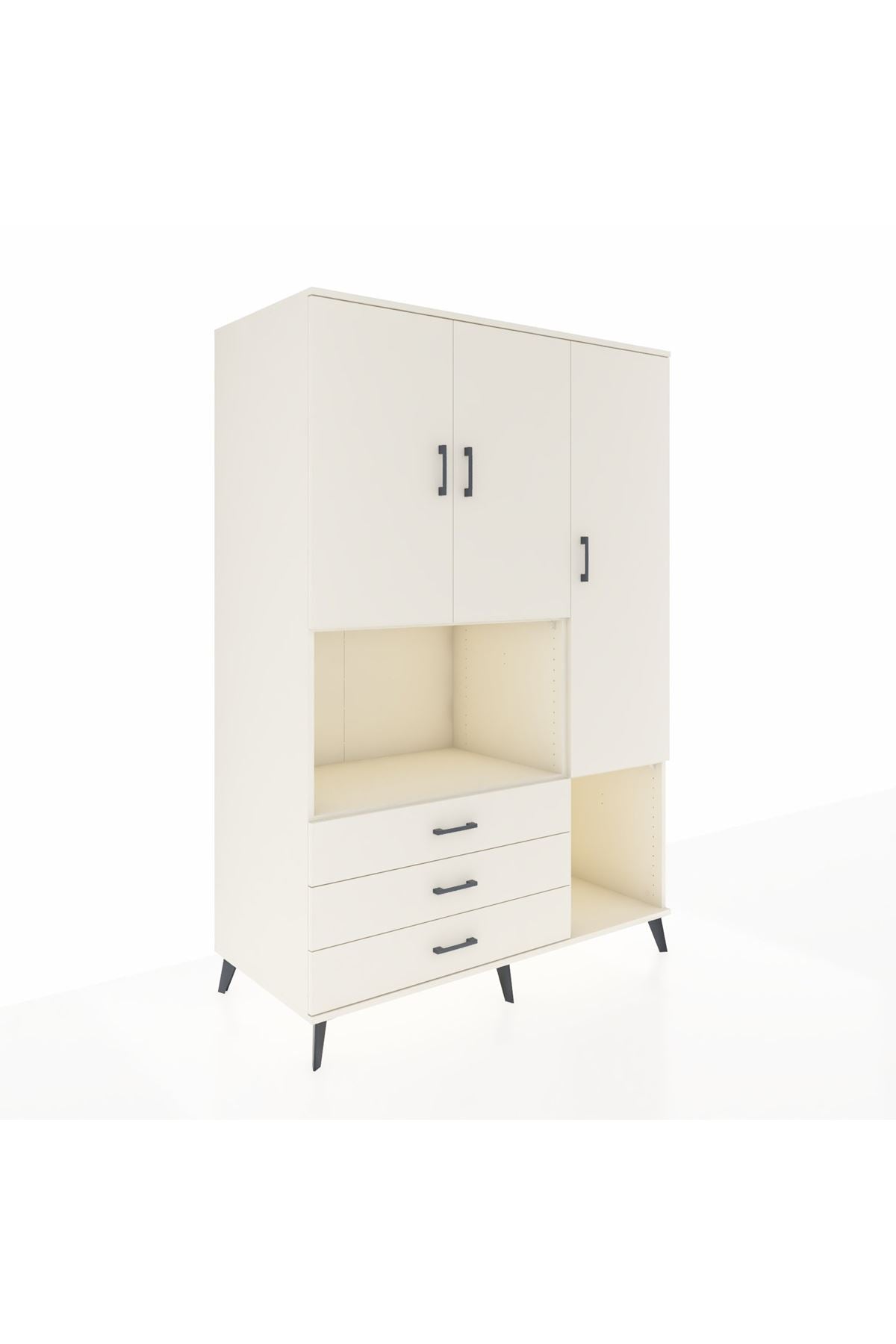 Kronos Dolap 6 Raflı 3 Çekmeceli 3 Kapaklı 132x59x195 Aytaşı-Aytaşı/Aytaşı