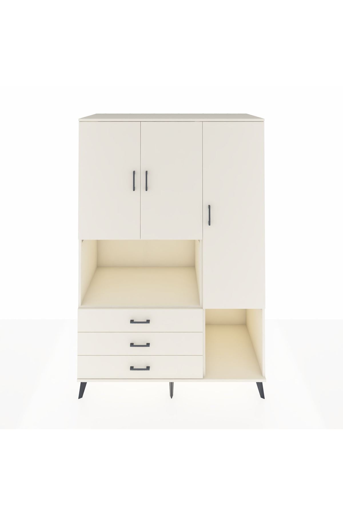 Kronos Dolap 6 Raflı 3 Çekmeceli 3 Kapaklı 132x59x195 Aytaşı-Aytaşı/Aytaşı