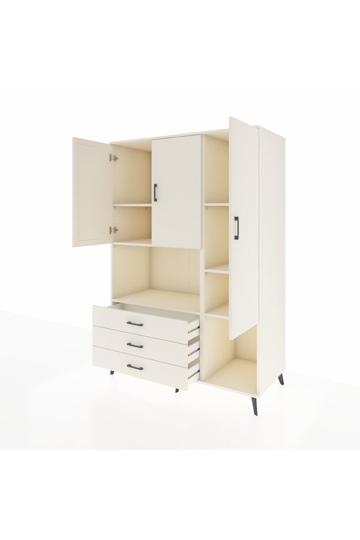 Kronos Dolap 6 Raflı 3 Çekmeceli 3 Kapaklı 132x59x195 Aytaşı-Aytaşı/Aytaşı