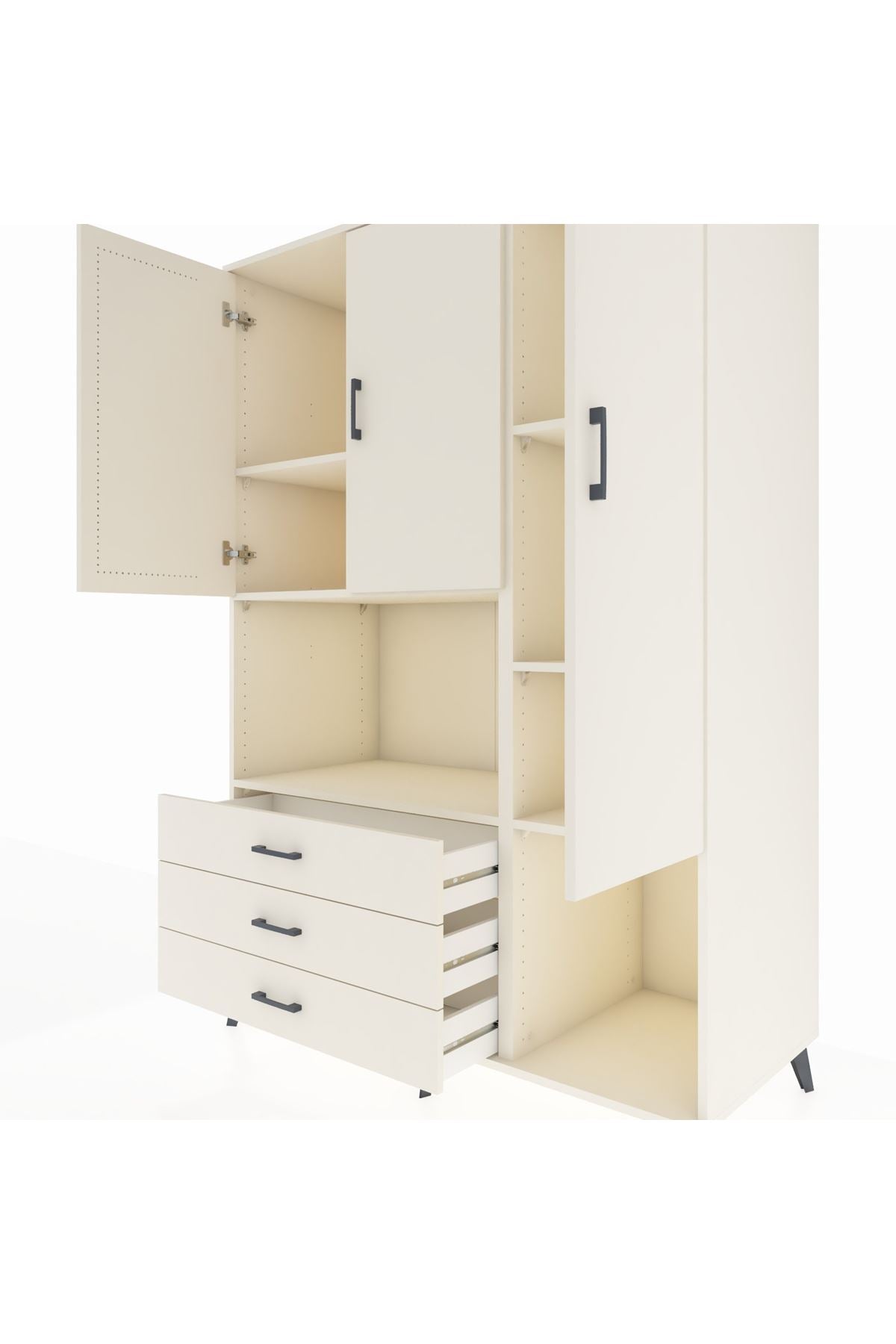 Kronos Dolap 6 Raflı 3 Çekmeceli 3 Kapaklı 132x59x195 Aytaşı-Aytaşı/Aytaşı