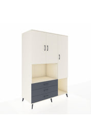 Kronos Dolap 6 Raflı 3 Çekmeceli 3 Kapaklı 132x59x195 Aytaşı-Aytaşı/Antrasit