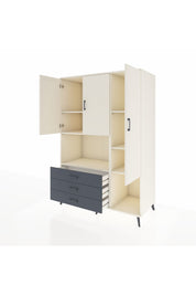 Kronos Dolap 6 Raflı 3 Çekmeceli 3 Kapaklı 132x59x195 Aytaşı-Aytaşı/Antrasit