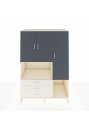 Kronos Dolap 6 Raflı 3 Çekmeceli 3 Kapaklı 132x59x195 Aytaşı-Antrasit/Aytaşı