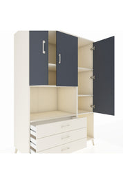 Kronos Dolap 6 Raflı 3 Çekmeceli 3 Kapaklı 132x59x195 Aytaşı-Antrasit/Aytaşı