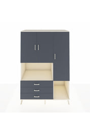 Kronos Dolap 6 Raflı 3 Çekmeceli 3 Kapaklı 132x59x195 Aytaşı-Antrasit/Antrasit