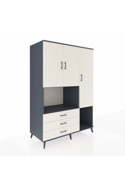 Kronos Dolap 6 Raflı 3 Çekmeceli 3 Kapaklı 132x59x195 Antrasit-Aytaşı/Aytaşı