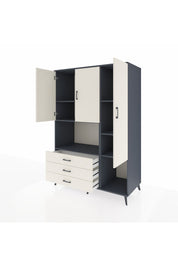 Kronos Dolap 6 Raflı 3 Çekmeceli 3 Kapaklı 132x59x195 Antrasit-Aytaşı/Aytaşı