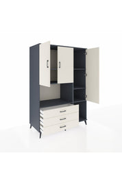 Kronos Dolap 6 Raflı 3 Çekmeceli 3 Kapaklı 132x59x195 Antrasit-Aytaşı/Aytaşı