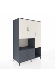 Kronos Dolap 6 Raflı 3 Çekmeceli 3 Kapaklı 132x59x195 Antrasit-Aytaşı/Antrasit