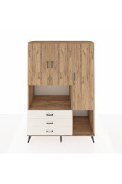 Kronos Dolap 6 Raflı 3 Çekmeceli 3 Kapaklı 132x59x195 Çam-Çam/Aytaşı