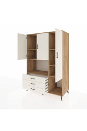 Kronos Dolap 6 Raflı 3 Çekmeceli 3 Kapaklı 132x59x195 Çam-Aytaşı/Aytaşı