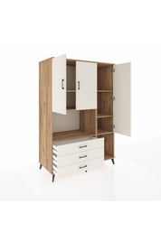 Kronos Dolap 6 Raflı 3 Çekmeceli 3 Kapaklı 132x59x195 Çam-Aytaşı/Aytaşı