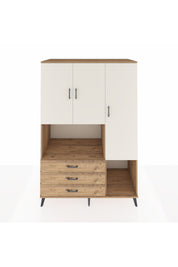 Kronos Dolap 6 Raflı 3 Çekmeceli 3 Kapaklı 132x59x195 Çam-Aytaşı/Çam