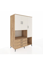 Kronos Dolap 6 Raflı 3 Çekmeceli 3 Kapaklı 132x59x195 Çam-Aytaşı/Çam