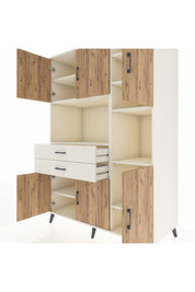 Kronos Dolap 9 Raflı 2 Çekmeceli 6 Kapaklı 132x59x195 Aytaşı-Çam/Aytaşı