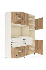 Kronos Dolap 9 Raflı 2 Çekmeceli 6 Kapaklı 132x59x195 Aytaşı-Çam/Aytaşı