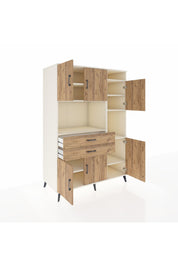 Kronos Dolap 9 Raflı 2 Çekmeceli 6 Kapaklı 132x59x195 Aytaşı-Çam/Çam