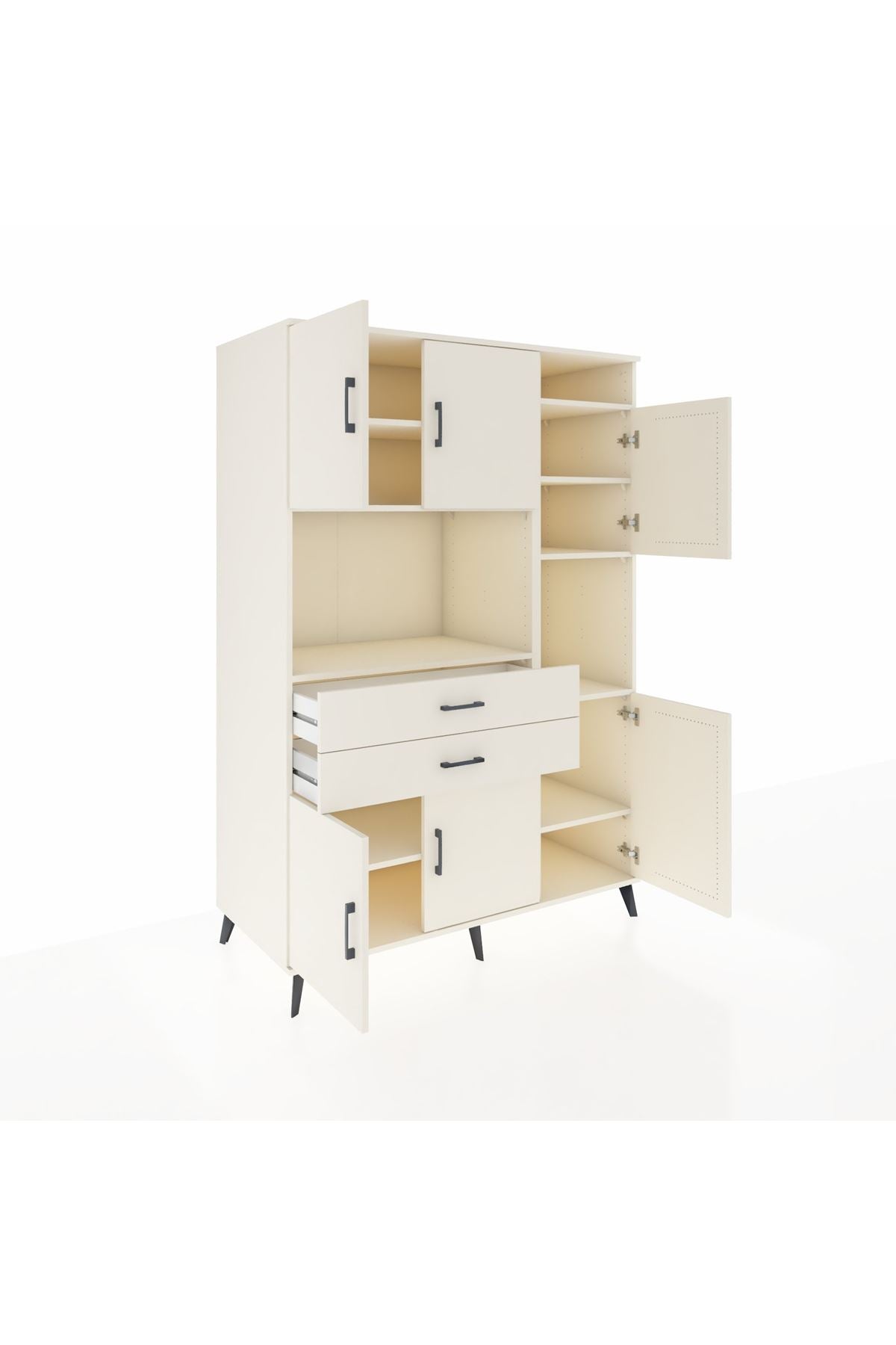 Kronos Dolap 9 Raflı 2 Çekmeceli 6 Kapaklı 132x59x195 Aytaşı-Aytaşı/Aytaşı