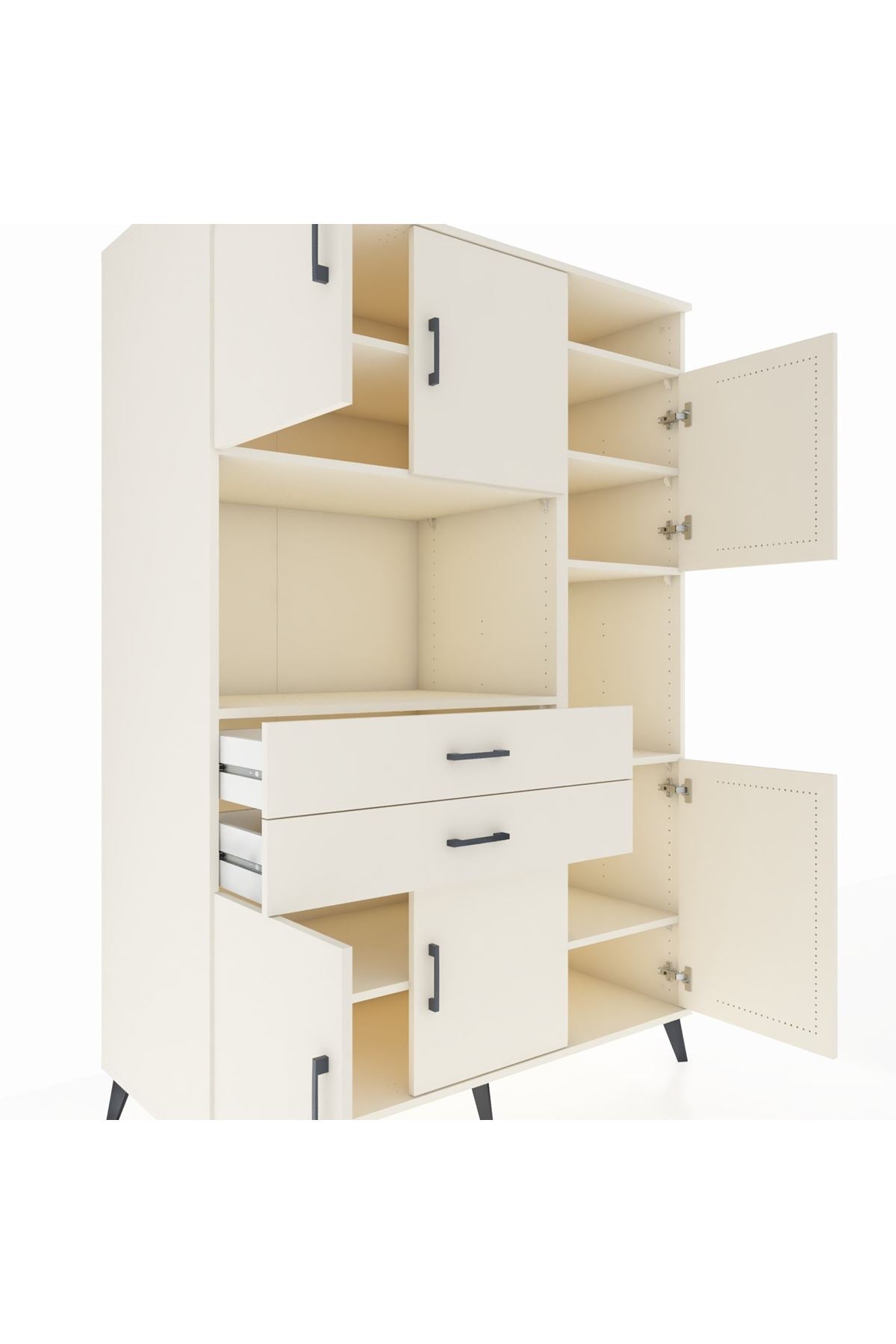 Kronos Dolap 9 Raflı 2 Çekmeceli 6 Kapaklı 132x59x195 Aytaşı-Aytaşı/Aytaşı