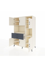 Kronos Dolap 9 Raflı 2 Çekmeceli 6 Kapaklı 132x59x195 Aytaşı-Aytaşı/Antrasit