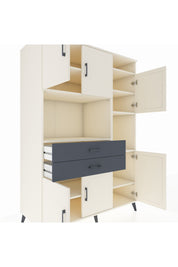 Kronos Dolap 9 Raflı 2 Çekmeceli 6 Kapaklı 132x59x195 Aytaşı-Aytaşı/Antrasit