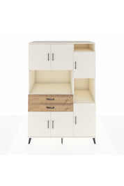 Kronos Dolap 9 Raflı 2 Çekmeceli 6 Kapaklı 132x59x195 Aytaşı-Aytaşı/Çam