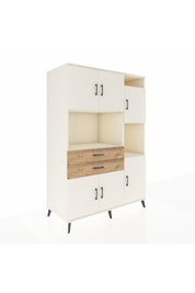 Kronos Dolap 9 Raflı 2 Çekmeceli 6 Kapaklı 132x59x195 Aytaşı-Aytaşı/Çam