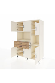 Kronos Dolap 9 Raflı 2 Çekmeceli 6 Kapaklı 132x59x195 Aytaşı-Aytaşı/Çam